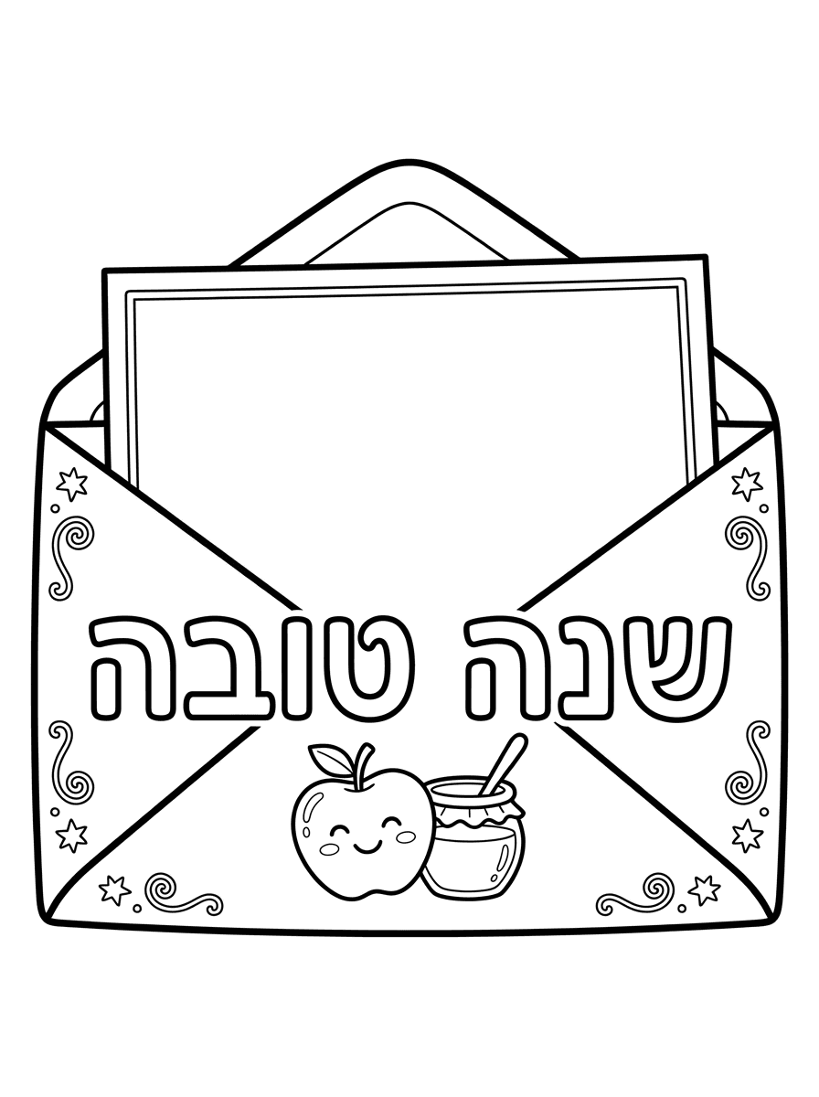 מעטפה לברכה לראש השנה דף לאורך