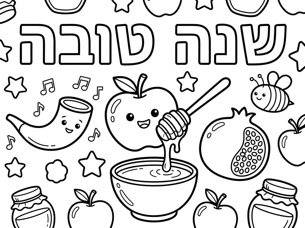 דפי עבודה לגן חובה לראש השנה