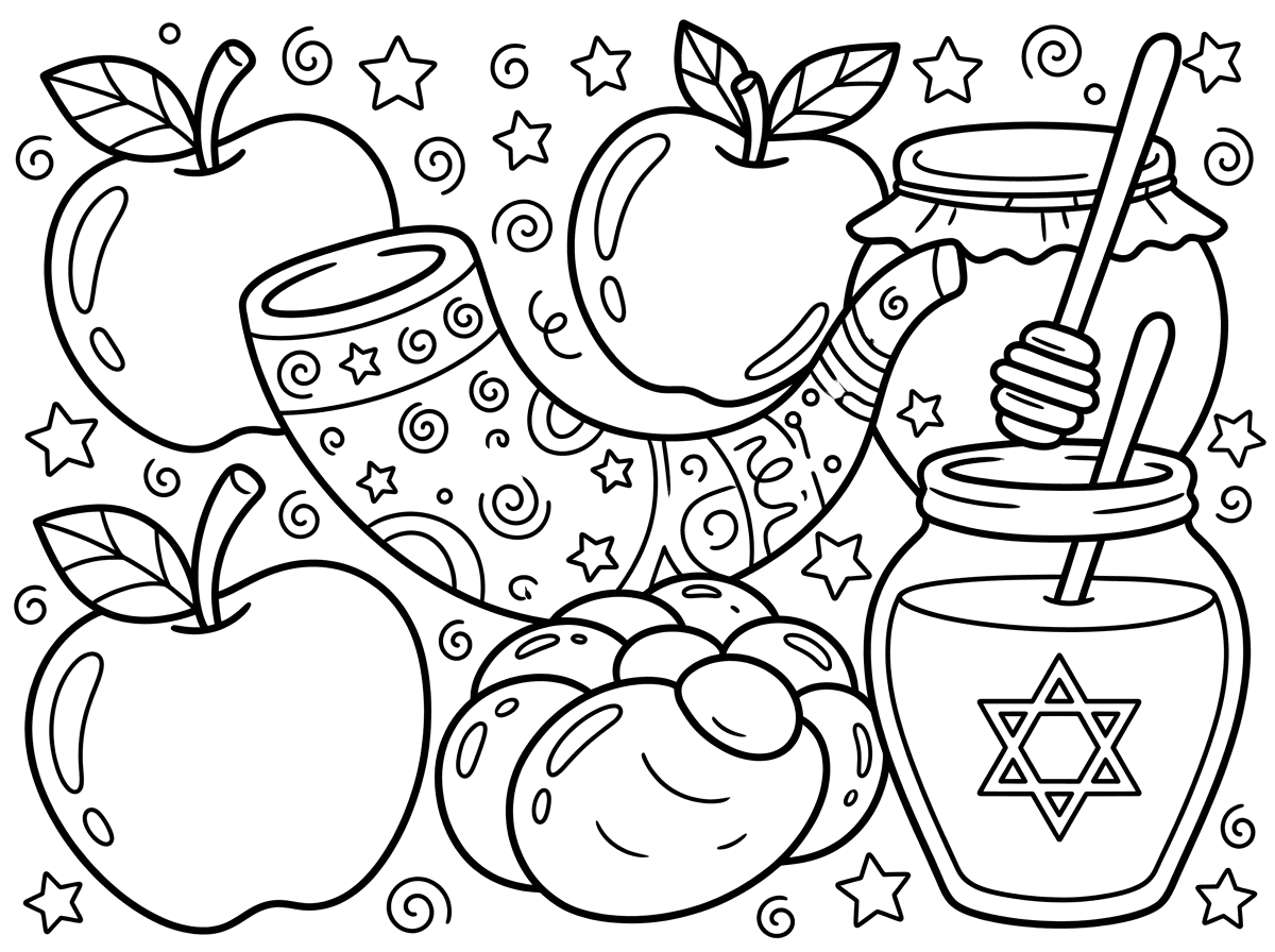 אשמח לדפי צביעה לראש השנה לילדי גן טרום חובה