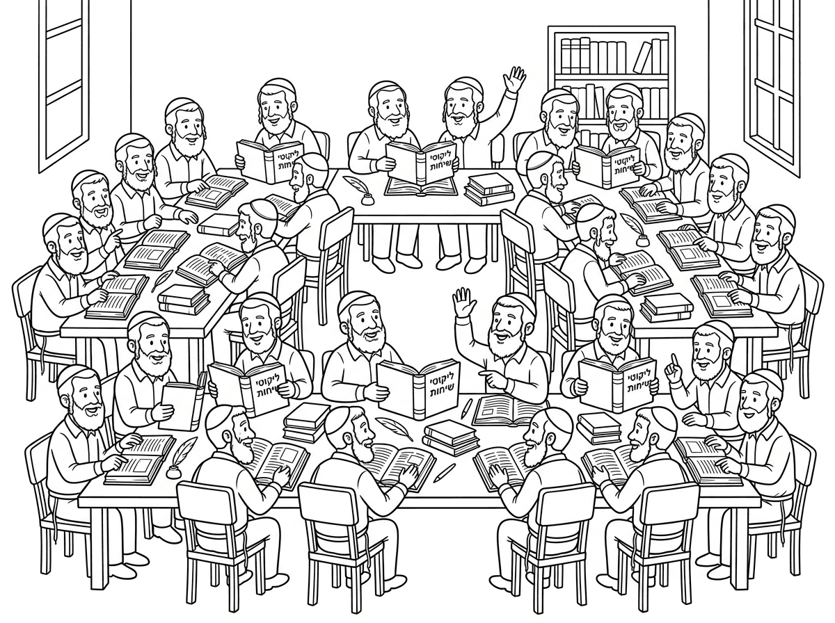 אשמח 30 גברים שמתעמקים בלקוטי שיחות של הרבי מלובאויטש