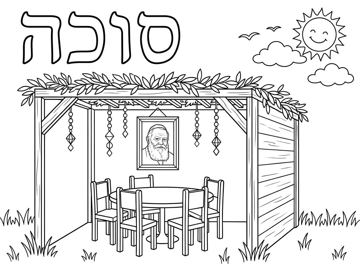 בבתמונה של הרבי יש כיתוב למטה של כתוב זה הרבי. תוריד את הכיתוב של המילה הזאת מתחת לתמונה של הרבי. ואם תוכל להוסיף לי עוד דופן רביעית בצד שמאל של ה בצד ימין, סליחה. להוסיף לי דופן בצד ימין של הסוכה.