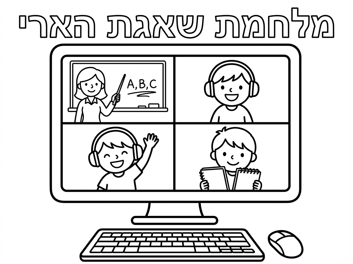 תכין לי בבקשה דף צביעה
בכותרת לכתוב מלחמת שאגת הארי
ולהראות תלמידים שלומדים דרך הזום והמורה מוסר להם שיעור