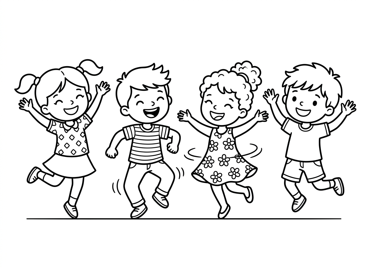 תעשה לי 4 ילדים רוקדים שמחים ומאושרים