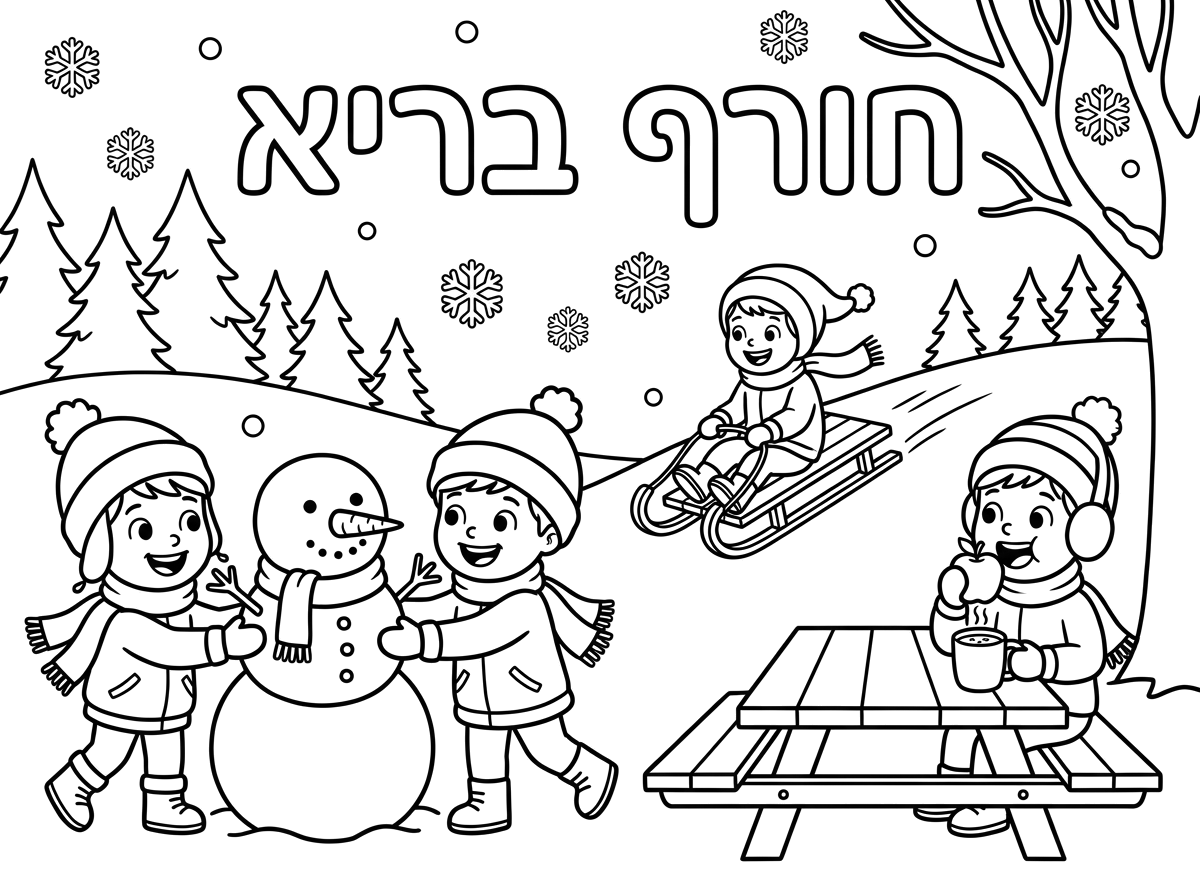 מעולה ואני צריכה דף צביעה נוסף בנושא חורף אבל שיהיה גם כתוב חורף בריא