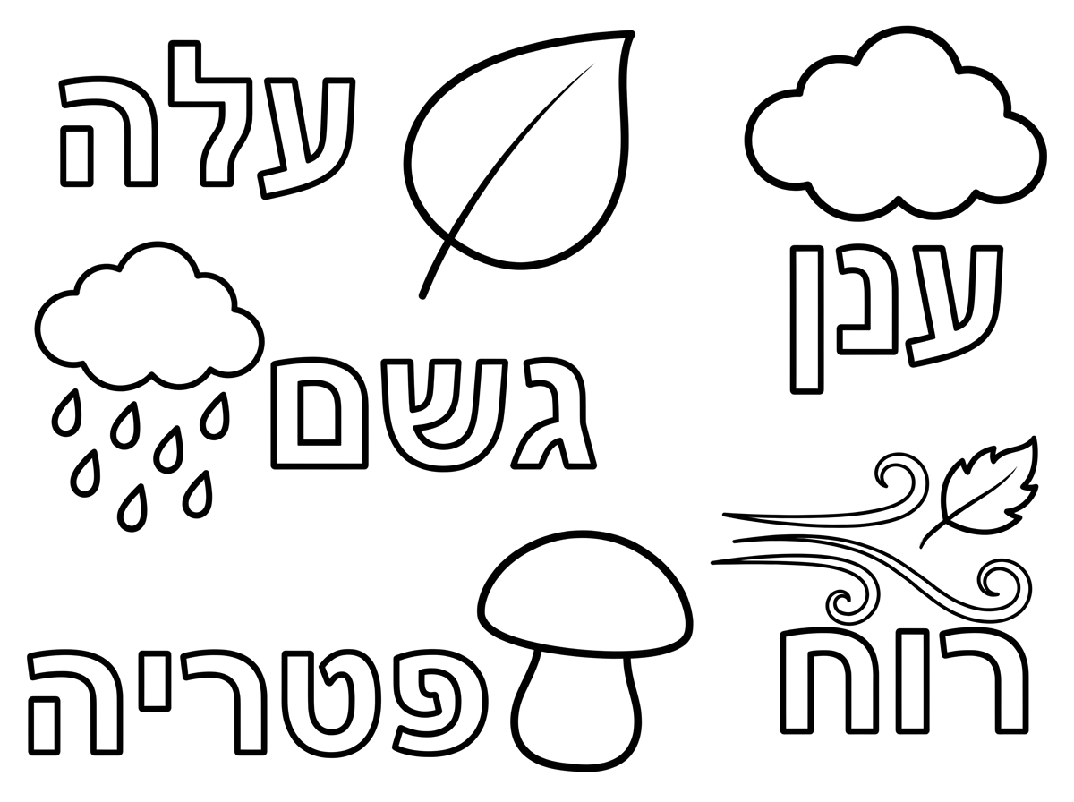 תיצור לי דף עם מילים שקשורות לסתיו ולכל מילה את הציור ששייך לו שמתאים לילדים בני 4-5 בגן