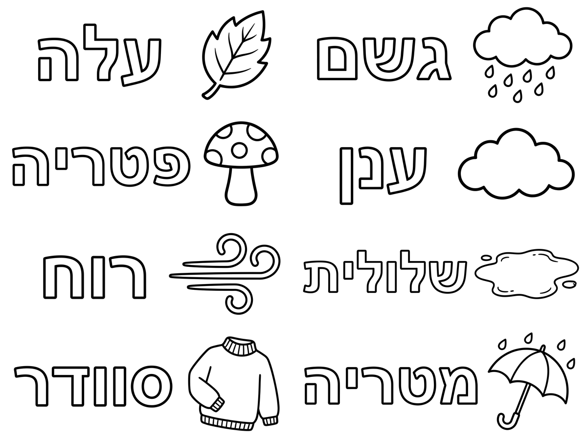 יותר מילים כשכל מילה כתובה בכתב לכיתה א'