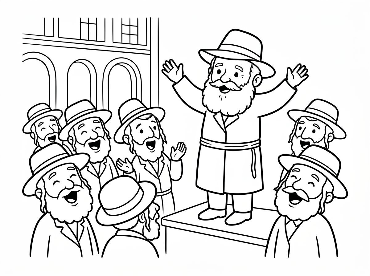 הרב מליובאוויטש עומד בתוך 770 ומעודד את השירה של החסידים