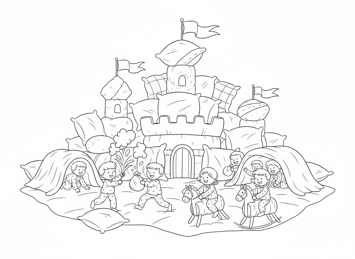 ממלכת הכריות
טירות מכריות, קרבות נוצות, סוסים מצעצועים, וילדים חוקרים מערות שמיכות.