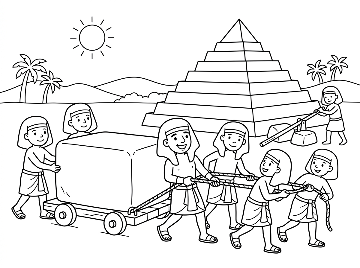 ציור של עבודת פרך במצרים