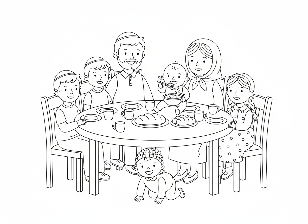 אפשר שהילד יהיה גם עם כיפה והמשפחה תהיה עם עוד ילדים מסביב לשולחן? הבנים עם כיפה והבנות עם שמלות