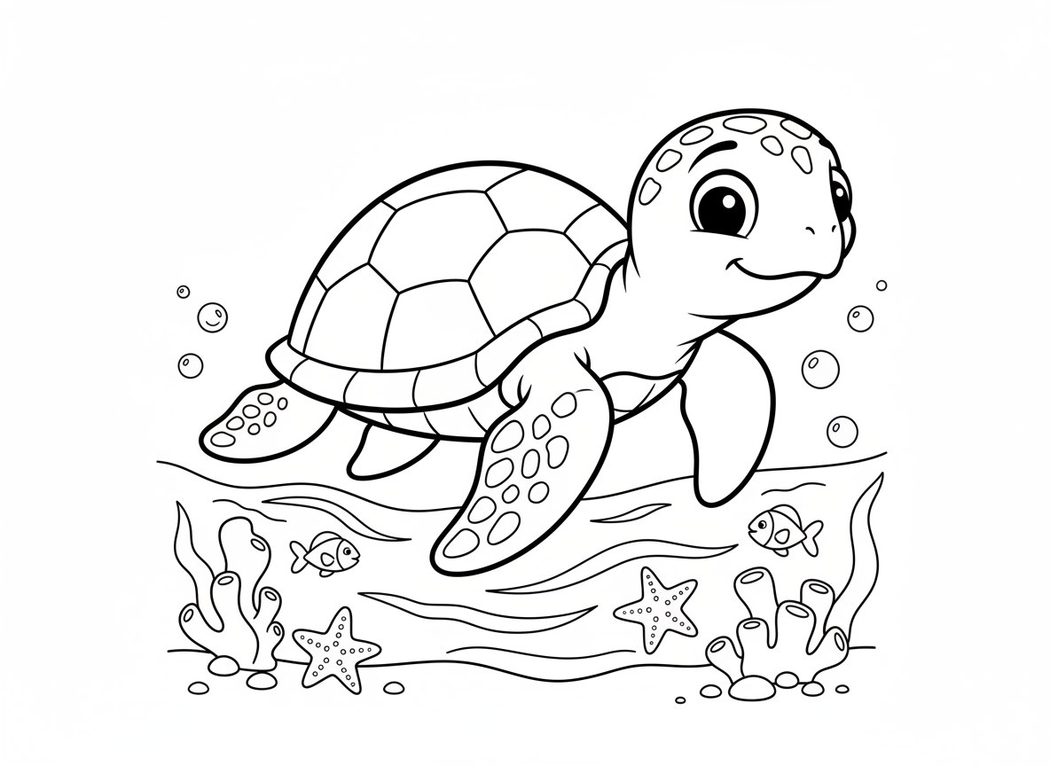 צב ים שוחה באוקיינוס