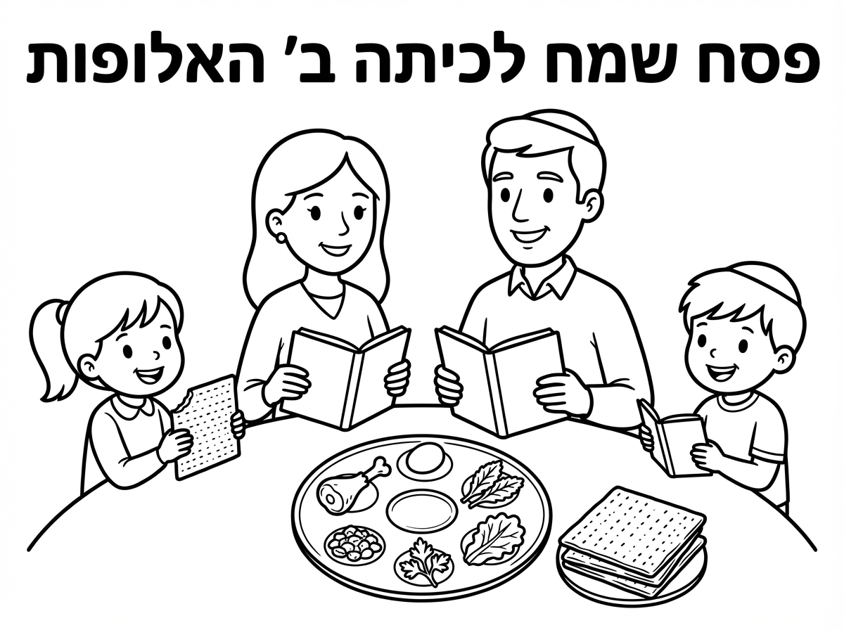 תכין לי דף צביעה לפסח לכיתה ב האלופות