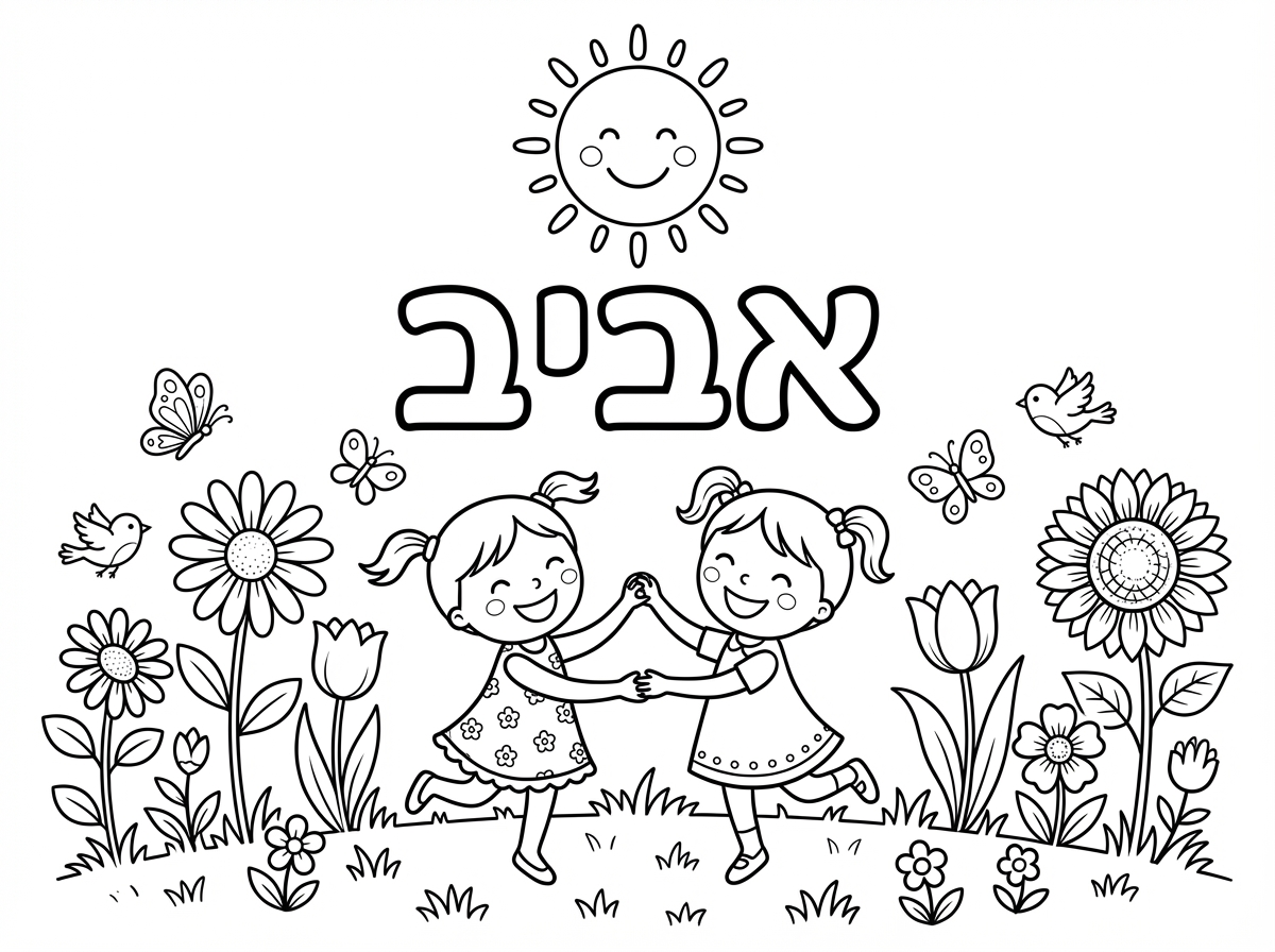 איזה יפה 
תוכל עם כיתוב של המילה: אביב