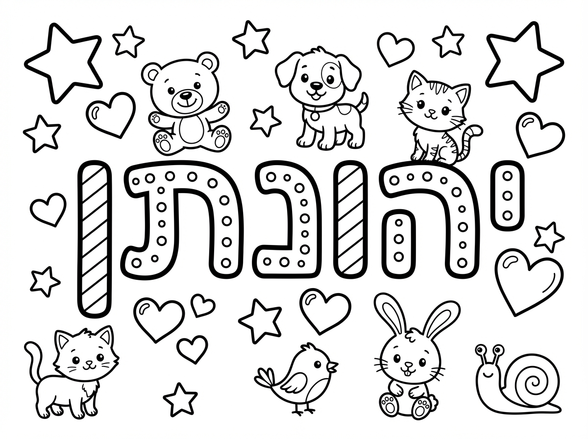היי אשמח לדף צביעה עם השם יהונתן