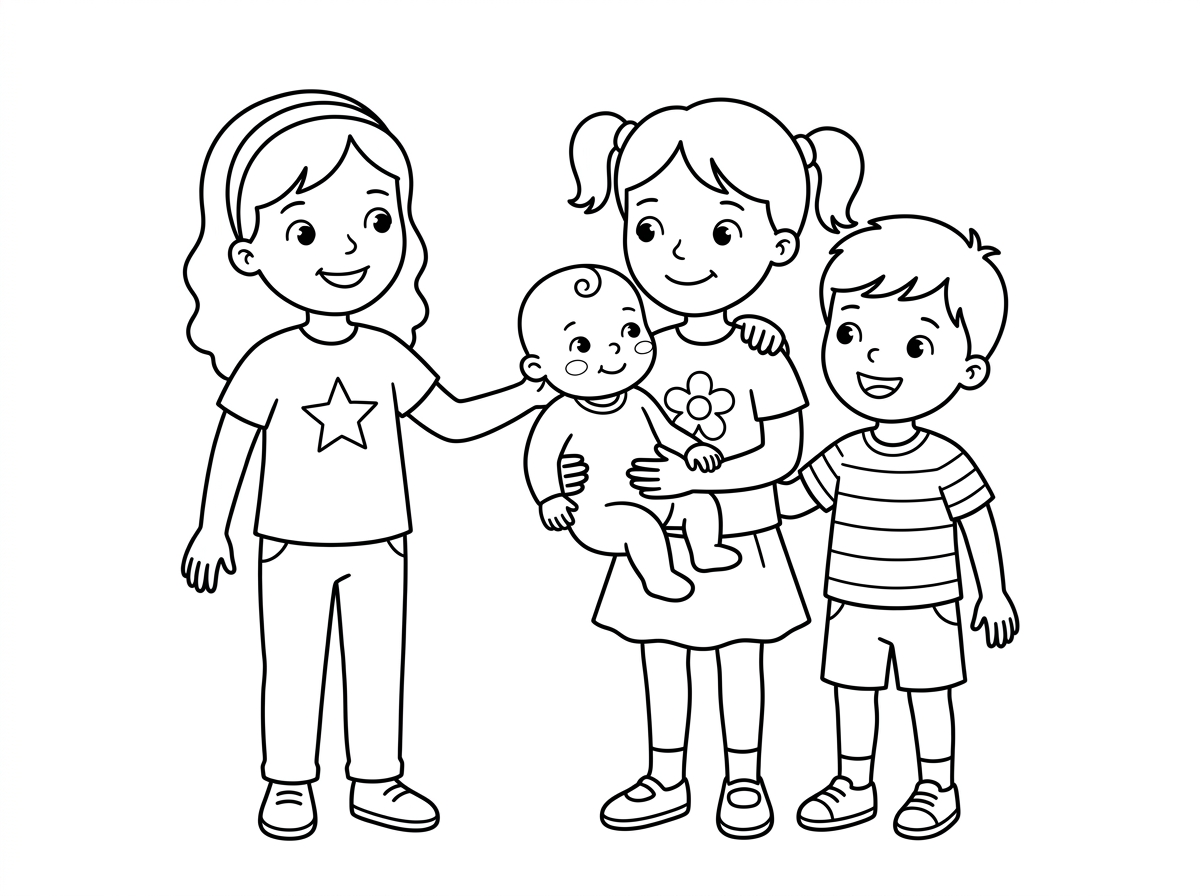 צור לי שתי בנות חמודות שהן אחיות בגיל 7-8 ועוד שני אחים בנים אחד בן 4 ואחד בן 8 חודשים