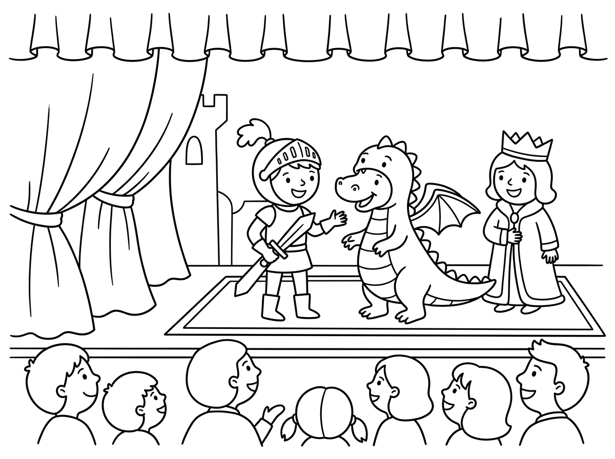 דף צביעה של מחזה