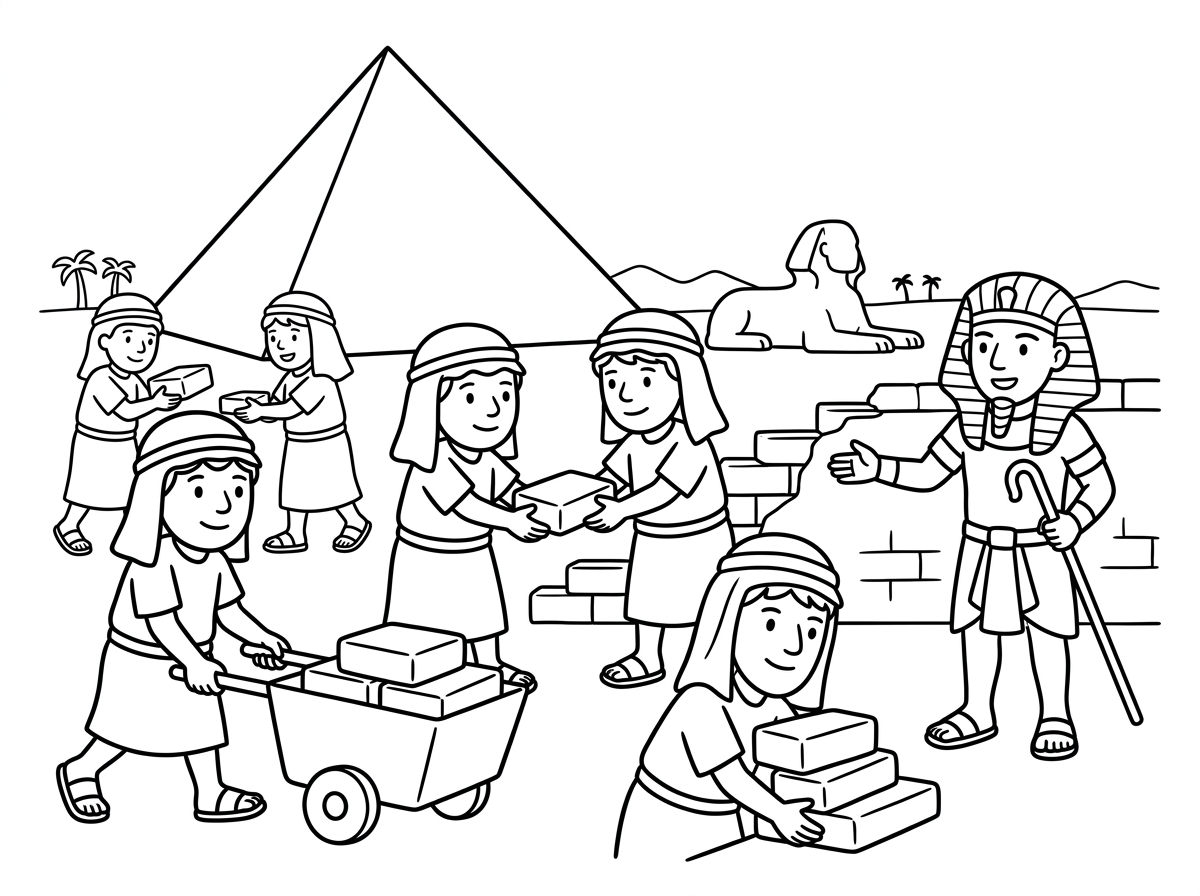 תכין לי דף צביעה על שעבוד מצרים