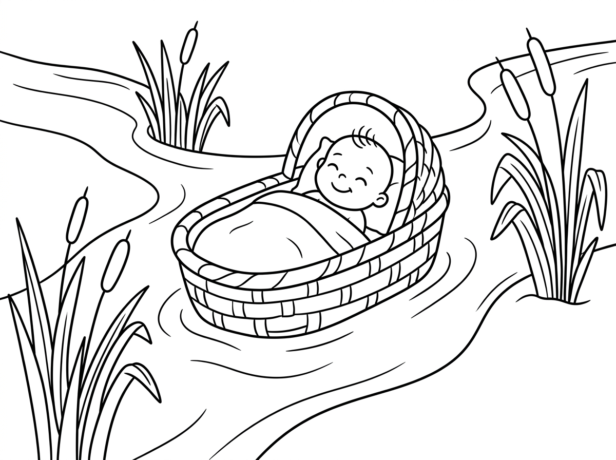 עכשיו דף צביעה משה בתיבה