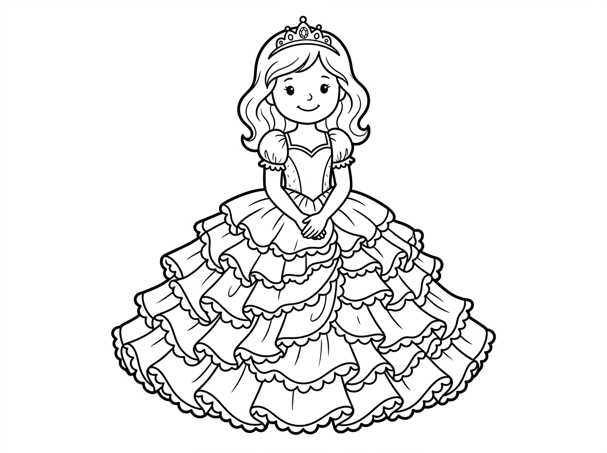 צור לי תמונה של ילדה נסיכה בשימלה מלמלה