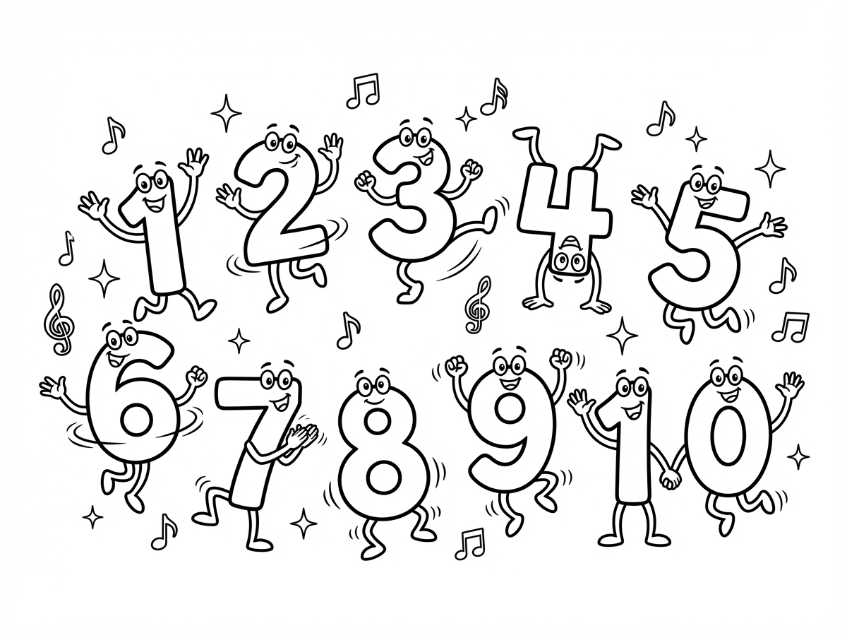 מספרים מ1 עד 10 רוקדים