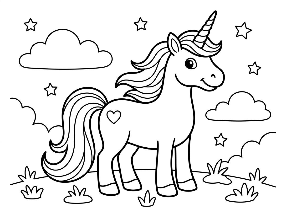 דף צביעה חד קרן