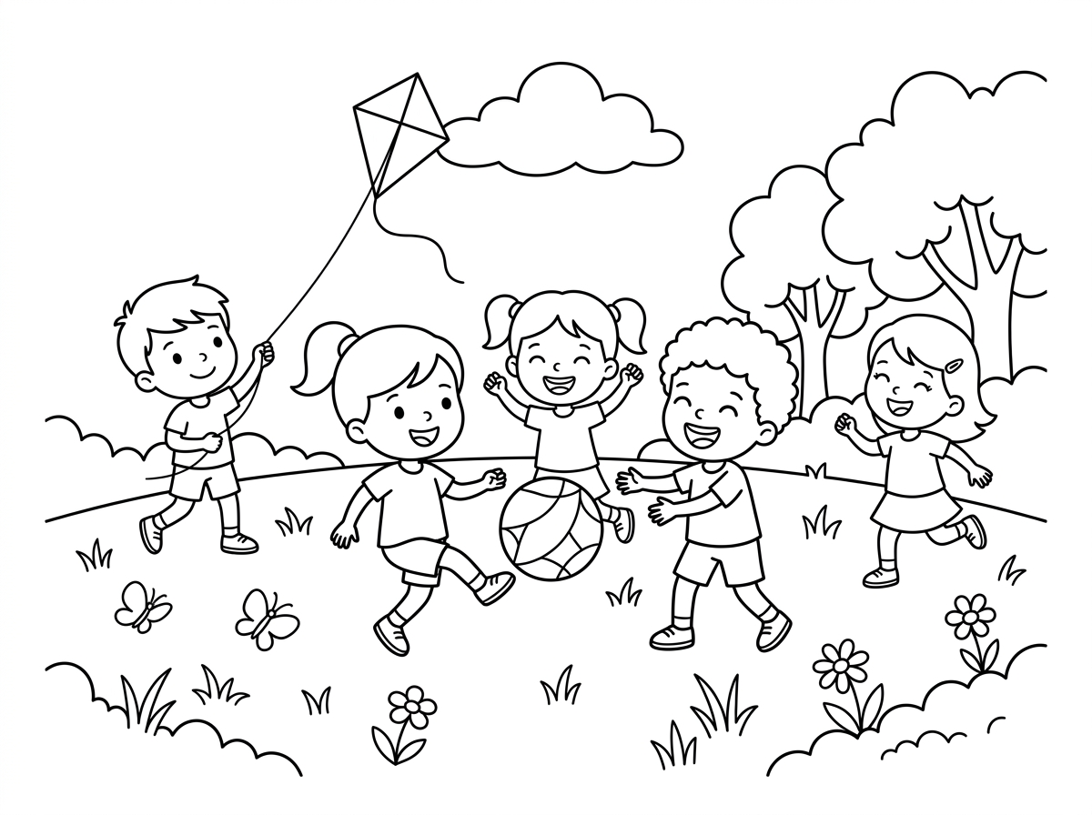 אשמח לתמןנה של ילדים משחקים בדשא