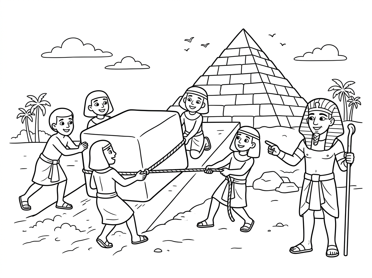 הי תוכל לעשות לי דף צביעה לילדים על פסח. עבדות מצריים?