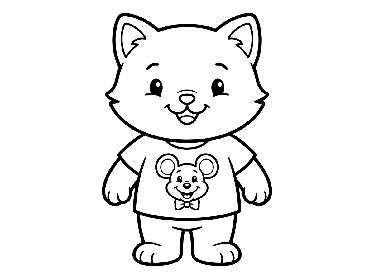 אני רוצה ציור של הלוקיטי שבחולצה שלה מצוייר מיקימאוס