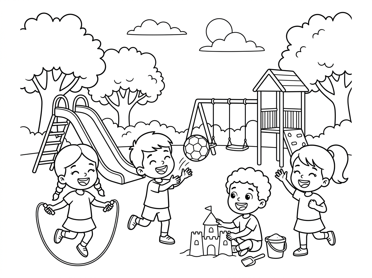 צייר לי ילדים משחקים