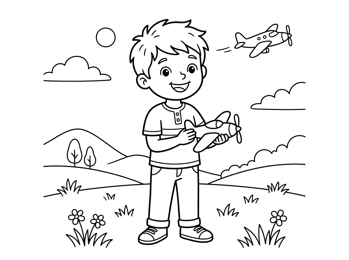 לילד עם מטוס