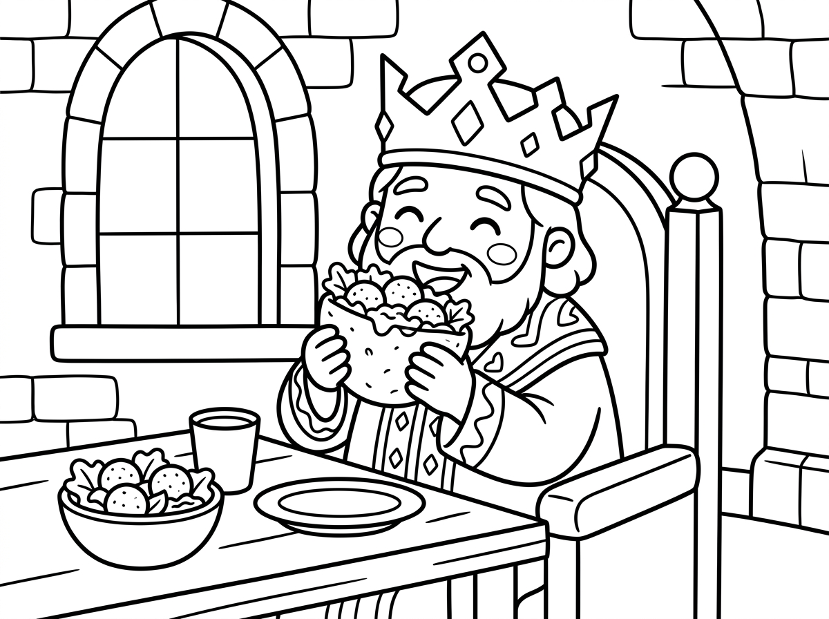 צייר לי מלך אוכל פיתה פלאפל