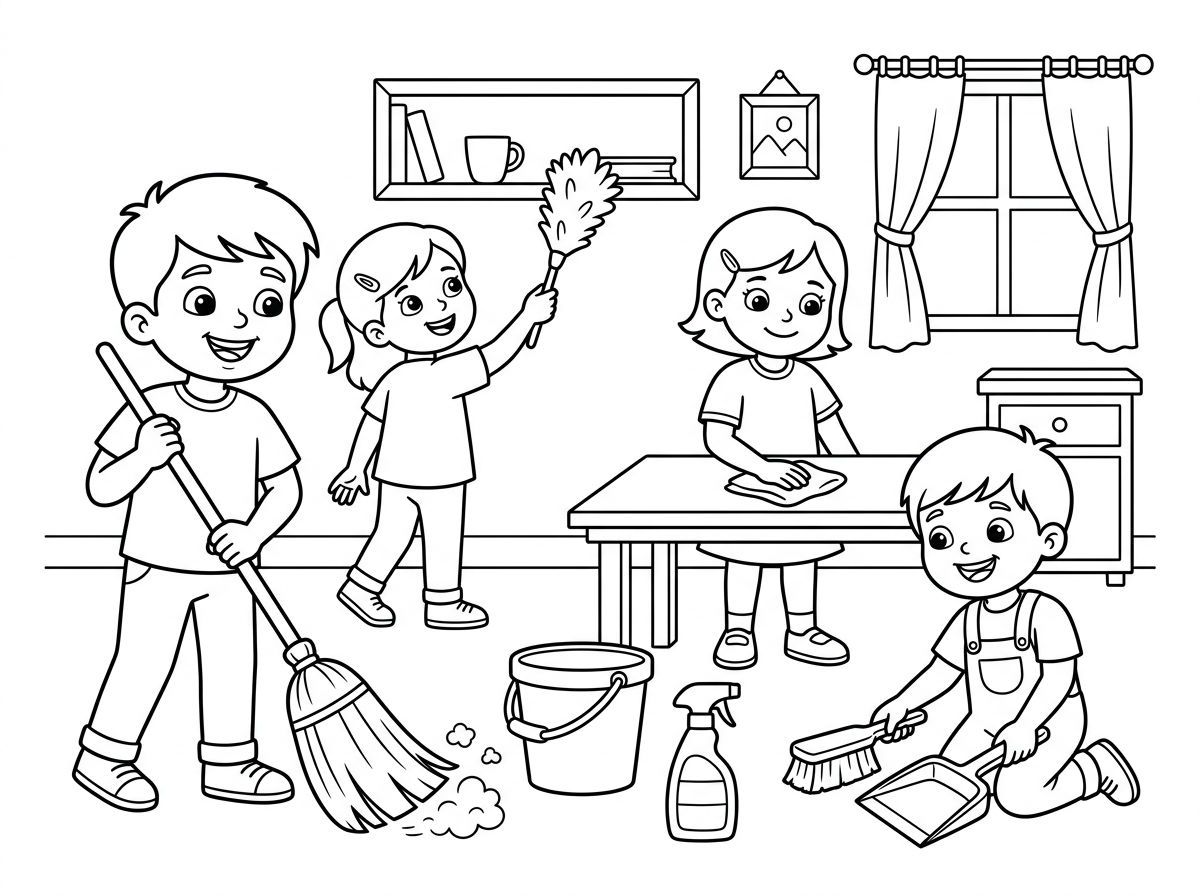 היי אפשר לצייר לי תמונה לצביעה . ילדים מנקים לחג הפסח