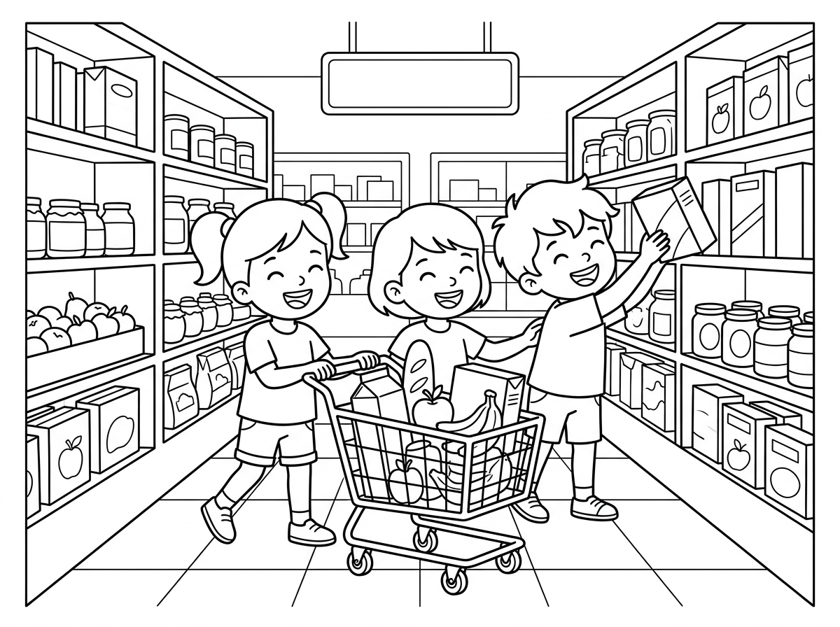 תשלח תמונה של ילדים קונים בסופר