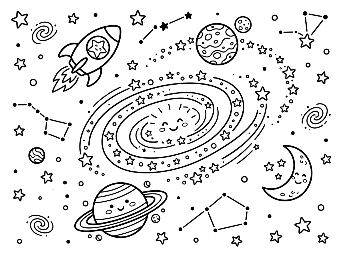 ציור של הגלקסיה והחלל