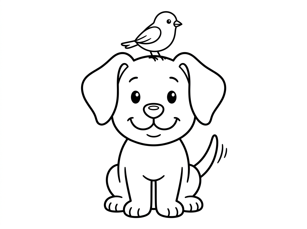 אפשר כלב עם זנב אחד ושתי אזניים עם ציפור על הראש