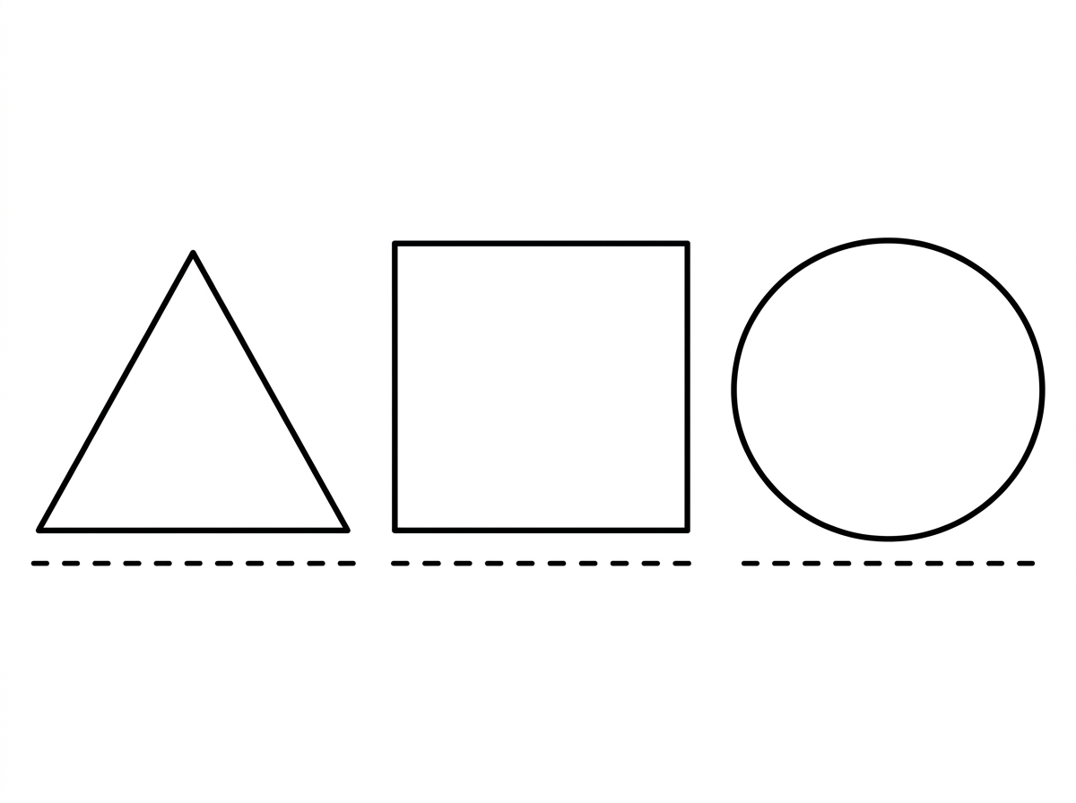 עכשיו אני רוצה צורות לגזירה משולש ריבוע עיגול