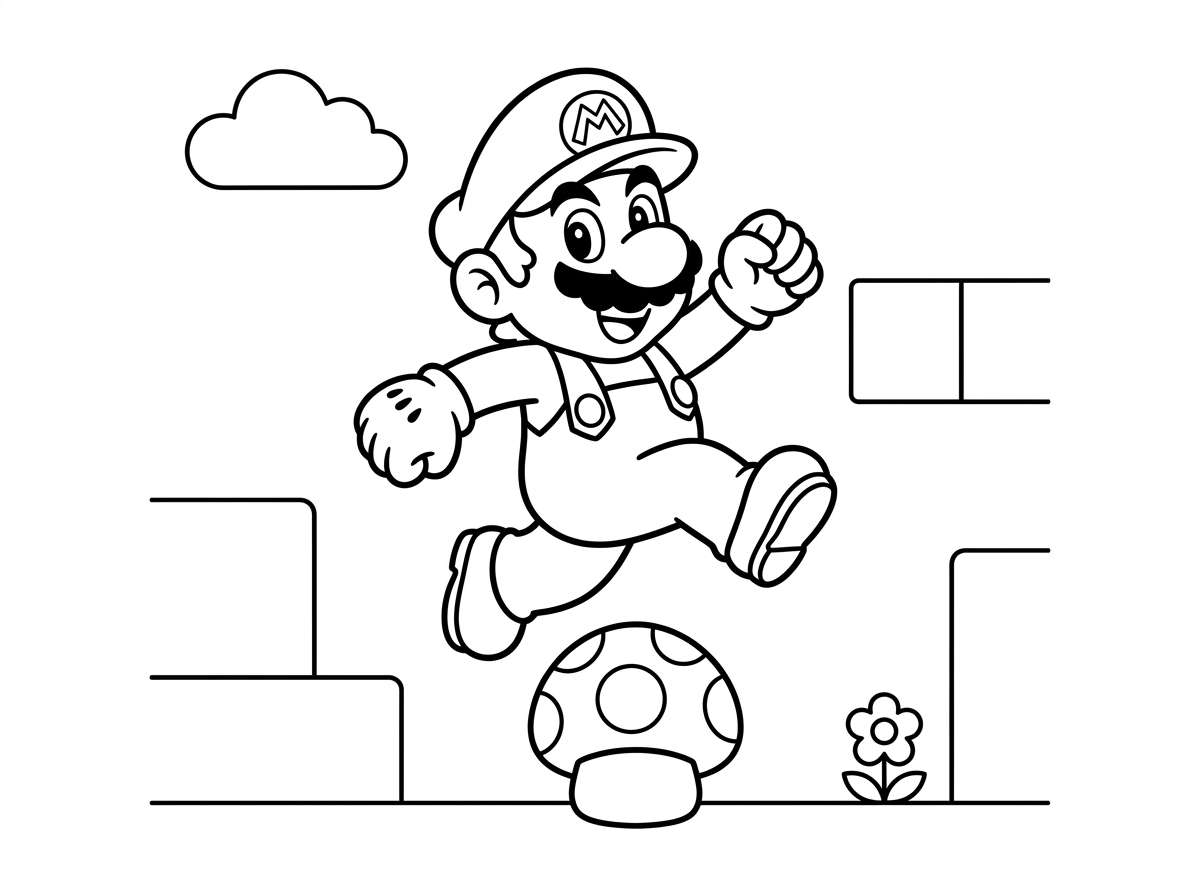 אשמח בבקשה לדפי צביעה של *סופר מריו*