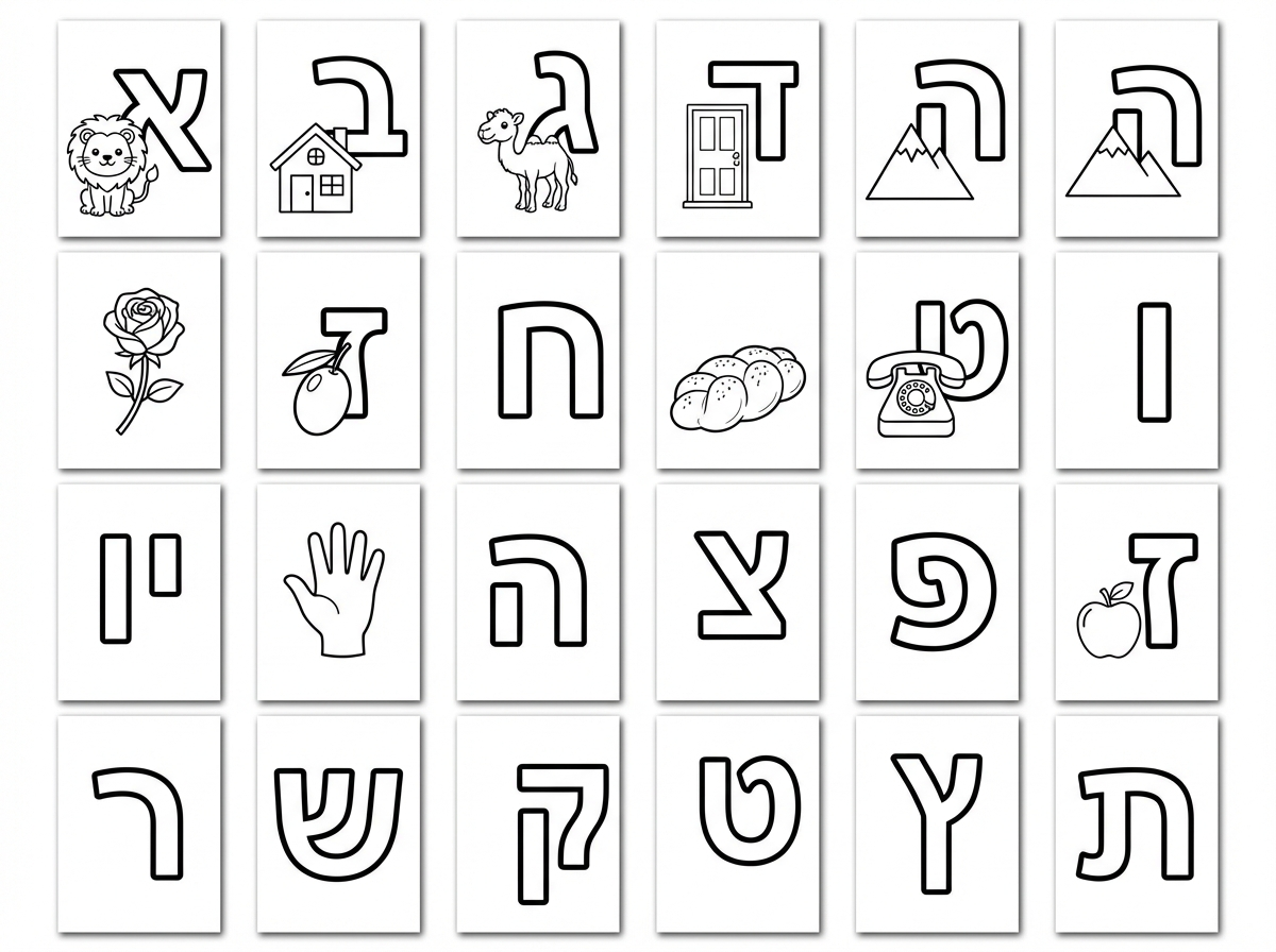 תוסיף בבקשה דפי צביעה לכל הא- ב