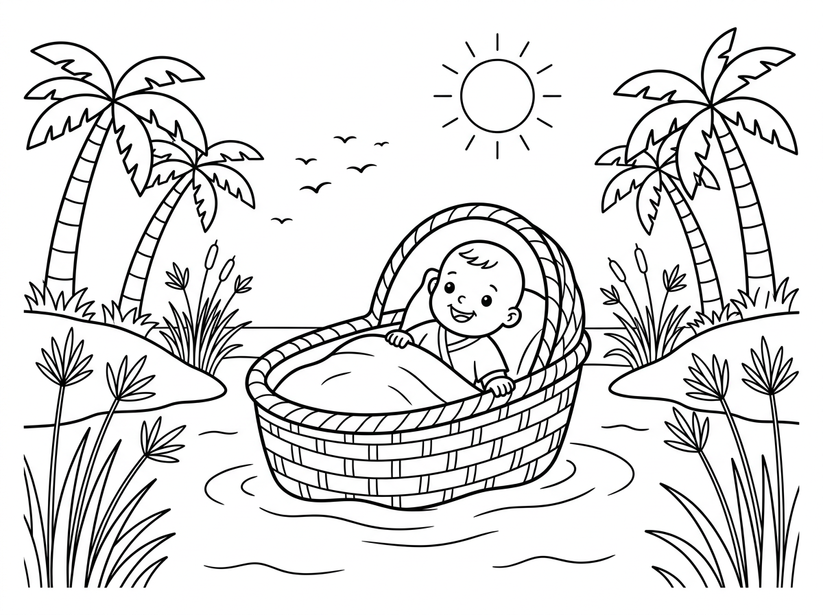 אשמח לדף צביעה של משה בתיבה ביאור