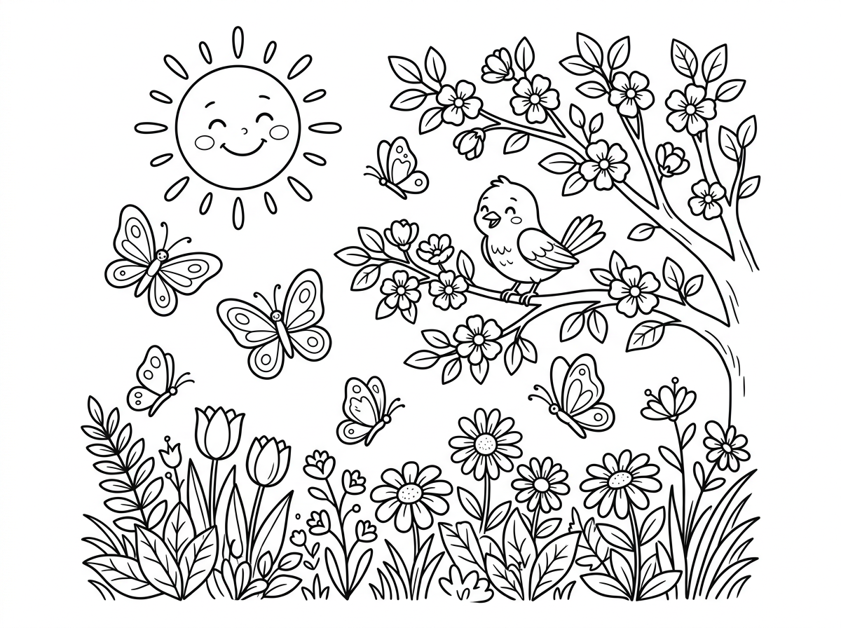 דף צביעה לאביב