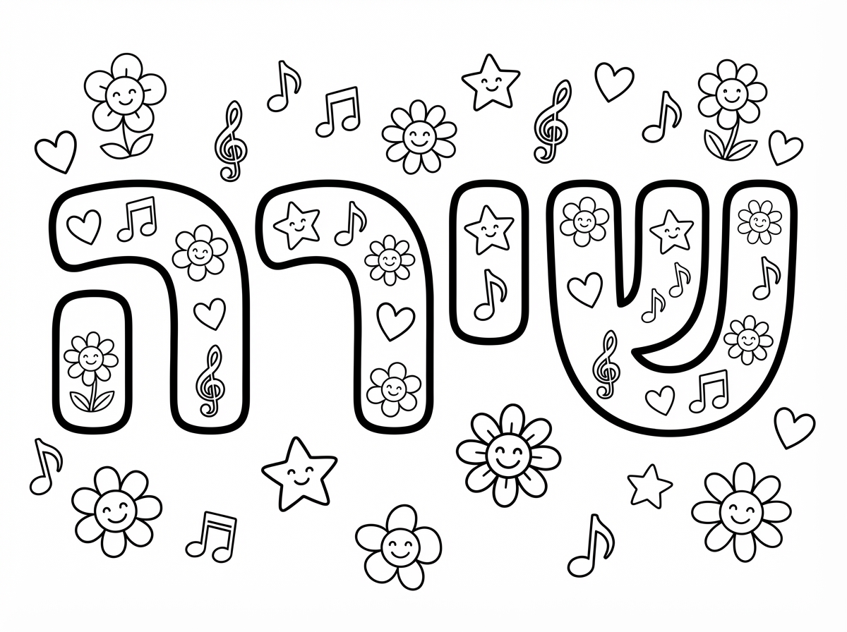 תכתוב לי את השם "שירה" עם איורים למילוי