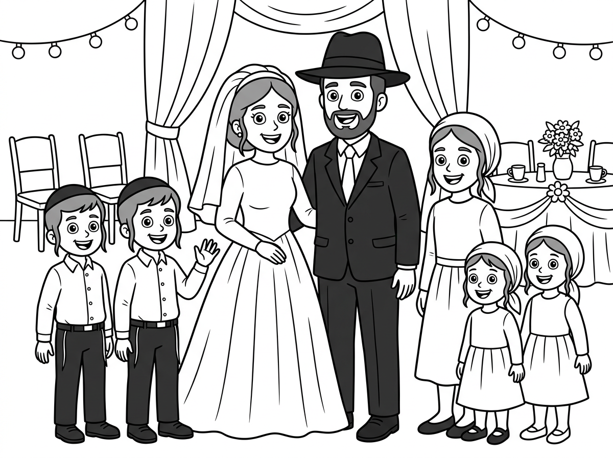 האם תוכ לשנות את הציור שיהיה עם מגבעת האבא בלי שטריימל והילדים רק עם כיפות