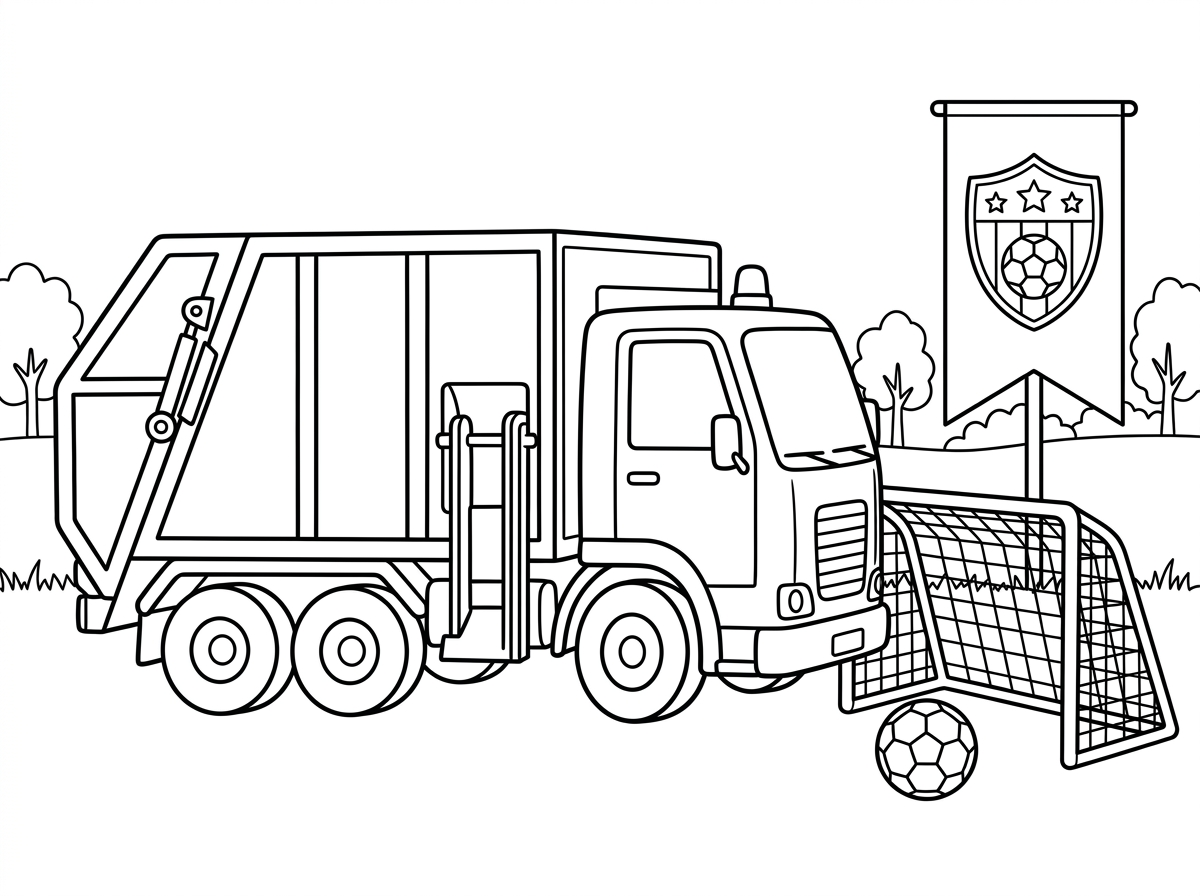 תייצר לנו דף צביעה של מכבי חיפה ומשאית זבל