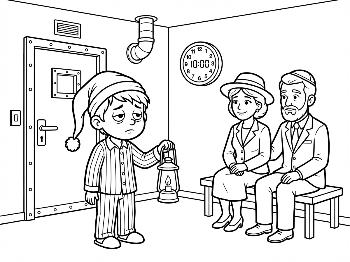 תשאיר את אותה תמונה ותעשה את האשה עם חצאית וכובע ואת האיש עם כיפה