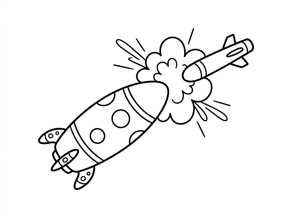 אני רוצה ציור של טיל בליסטי וכיפת ברזל שמיירטת אותו