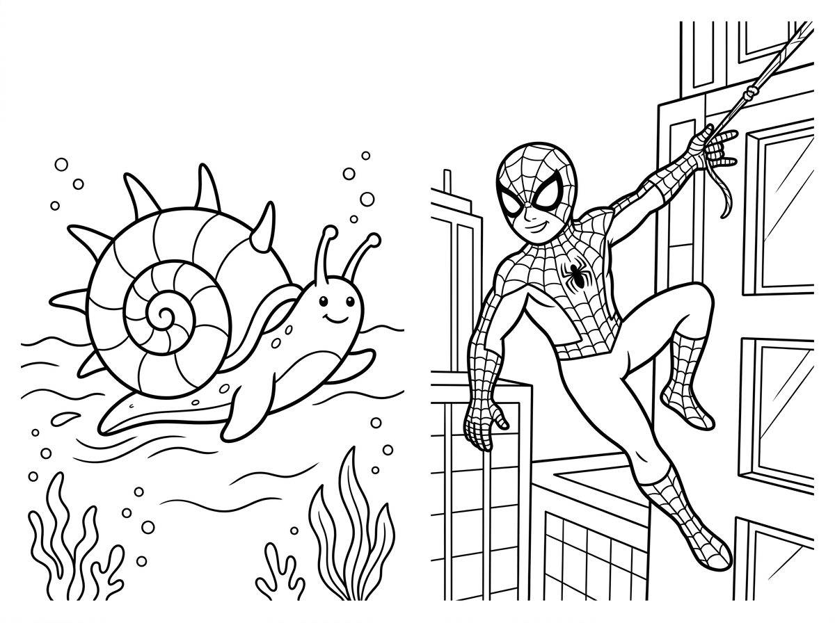 ארגמון קהה קוצים בים שוחה עם ספיידרמן