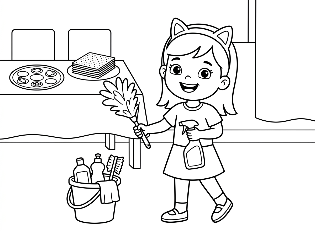 Gabby מנקה לפסח