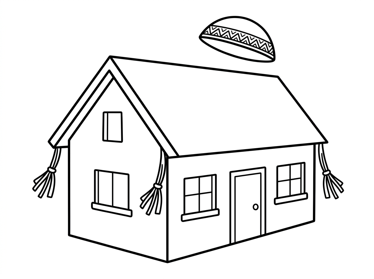 תצייר לי בית עם ציציות וכיפה באוויר