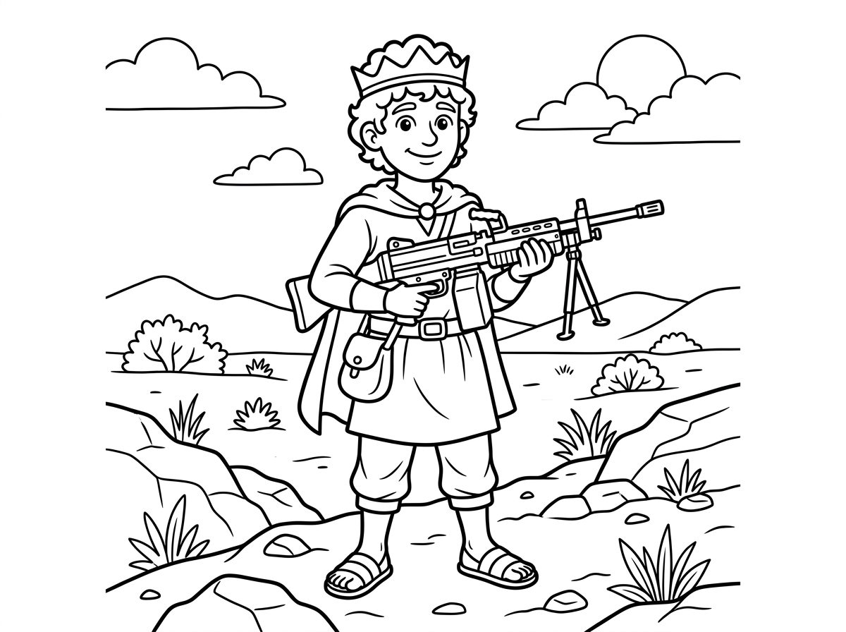 תצייר את דוד עם נגב ביד