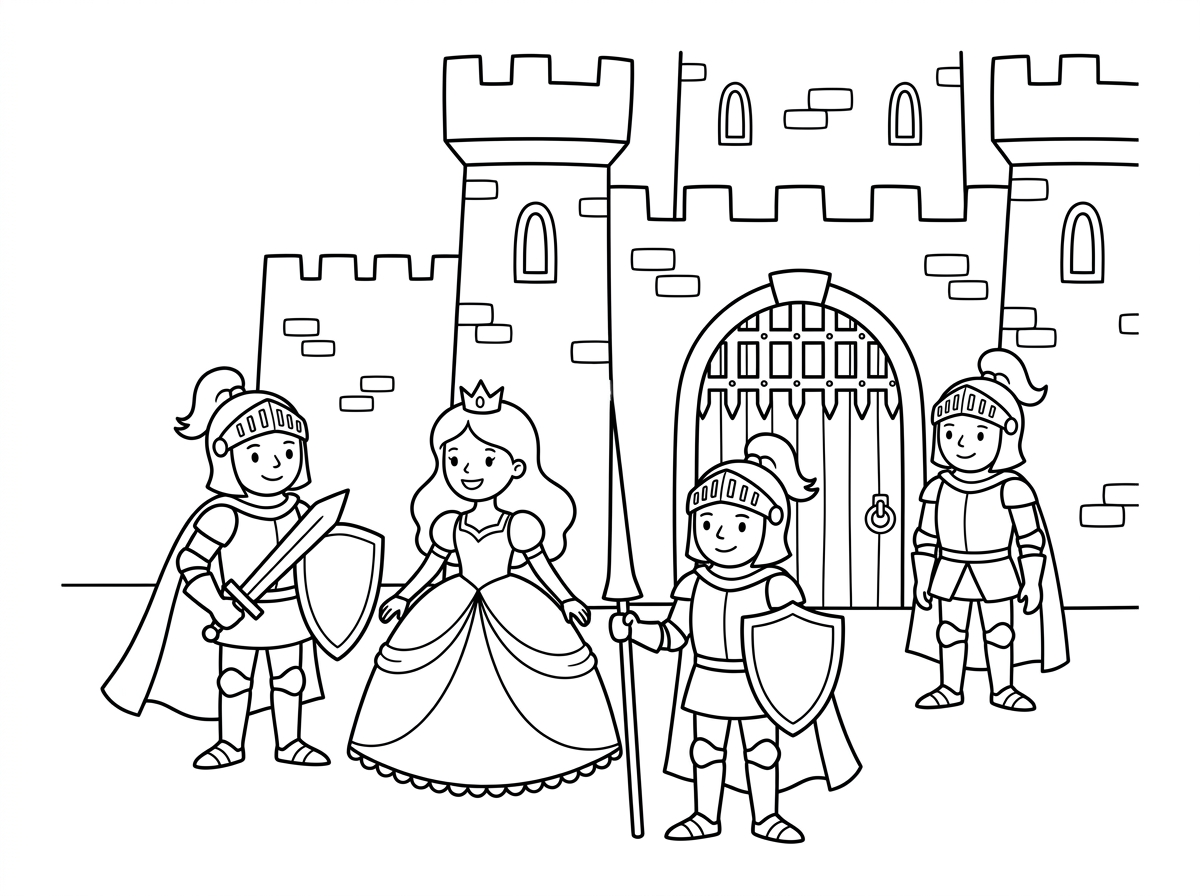 אבירים שומרים על נסיכה